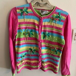 Vintage Jack B Quick Palm Tree Embellished Sweater